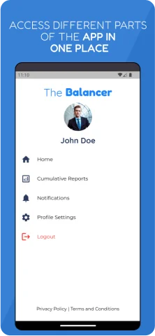 screenshot of balancer app